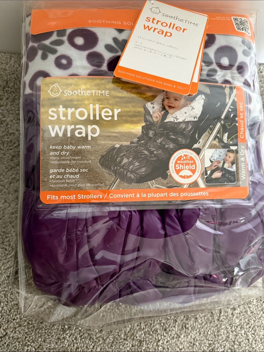Purple Stroller Wrap - Weather Shield